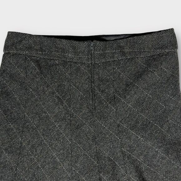 H&M Women's Gray Blend Herringbone Recycled Wool Fit & Flare Skirt Size 10 - Picture 6 of 11
